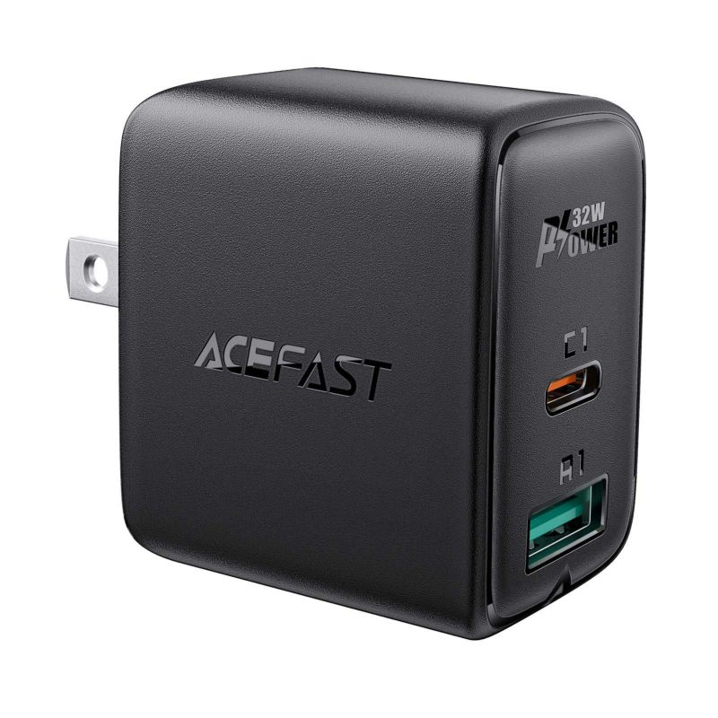 AceFast ブランド USB-C USB-A 急速充電器 PD 20w 2ポート AC チャージャー ACアダプター USBアダプター 充電器 Type-C Type-A 高速充電 折りたたみ式 小型 コンパクト TypeC iPhone iPad スマホ エースファスト