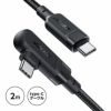 AceFast ブランド L字型 充電ケーブル 2m TypeC 急速充電 100W | USB Type-C タイプC 高速充電 強化コネクタ PD対応 黒 Black Macbook Pro スマホ Android Nintendo Switch スイッチ ケーブル エースファスト